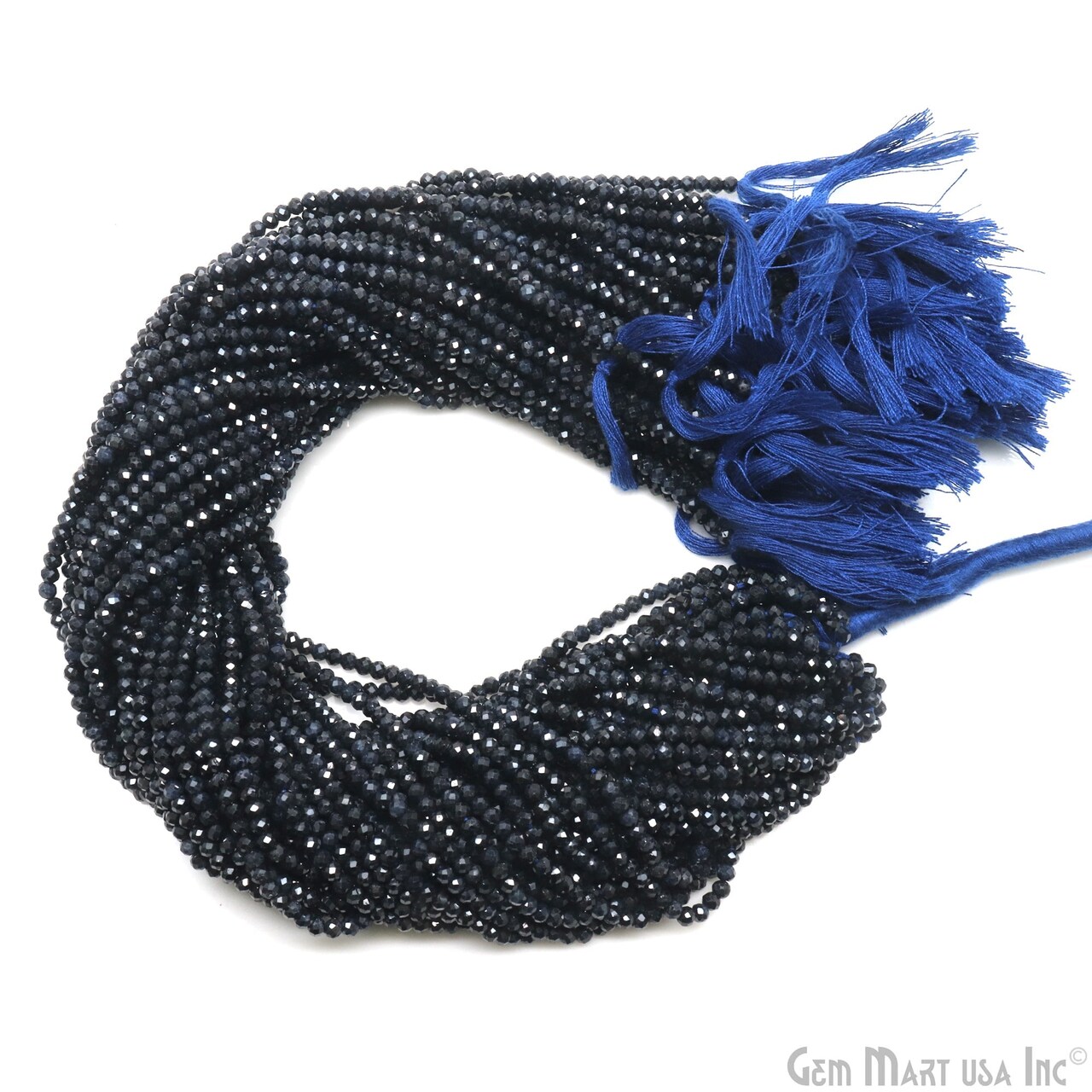 Gemstone Rondelle Bead Strands, Round Faceted, Polished Beads, Handmade Rondelle Beads, 12.5-inch, 3-4mm Round Strands for DIY Jewelry Making, GemMartUSA (70002)